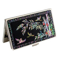 MOP Bamboo Design Metal Black Business Credit ID Name Card Case Holder Wallet 