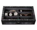 Mother of Pearl Wood Sunglasses Box Eyeglasses Display Storage Organizer Holder 