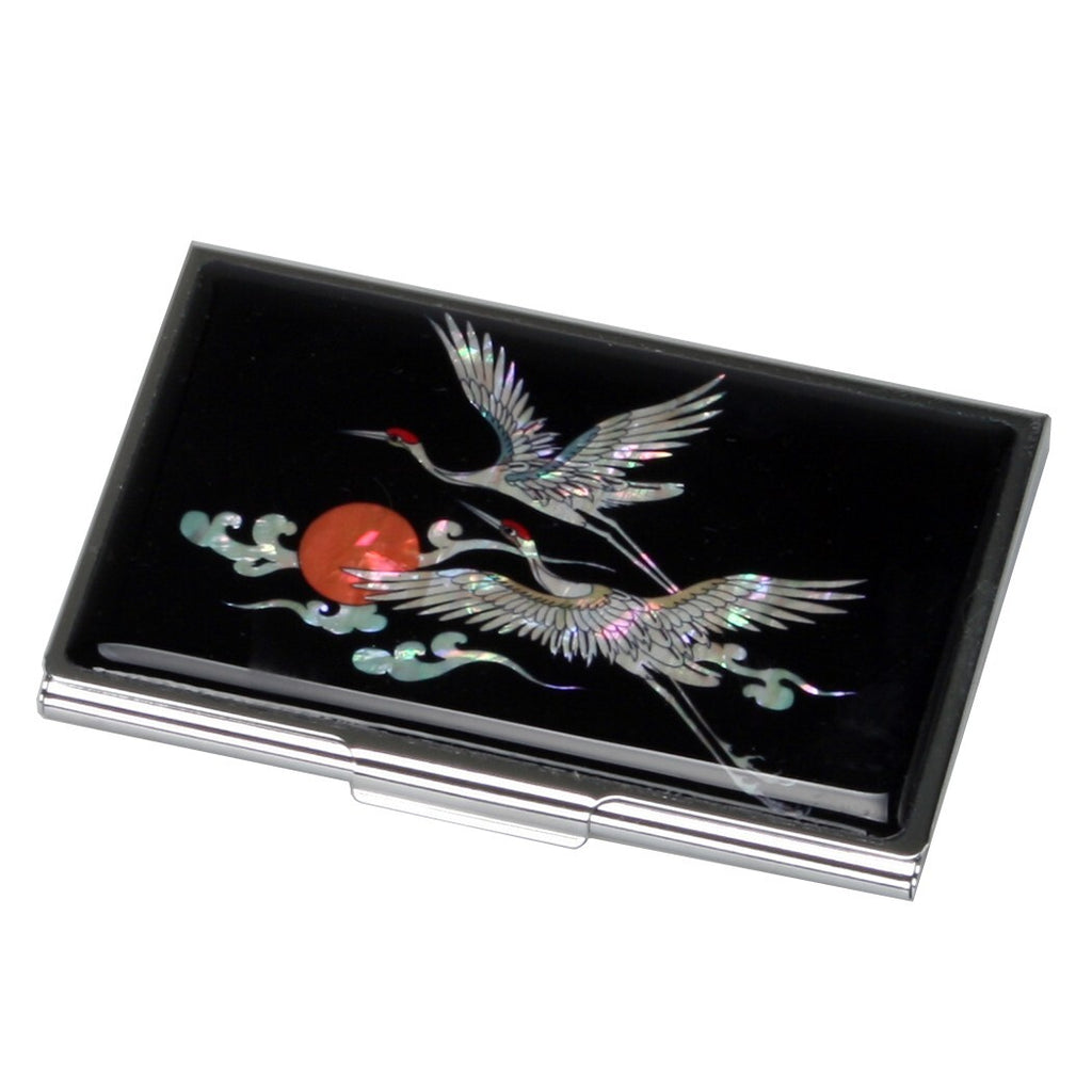 Mother of Pearl Business Card Case Credit Bank Name Money ID Holder Thin Wallet