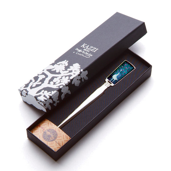 Mother of Pearl Peacock Design Steel Sword Knife Blade Letter Envelope Opener