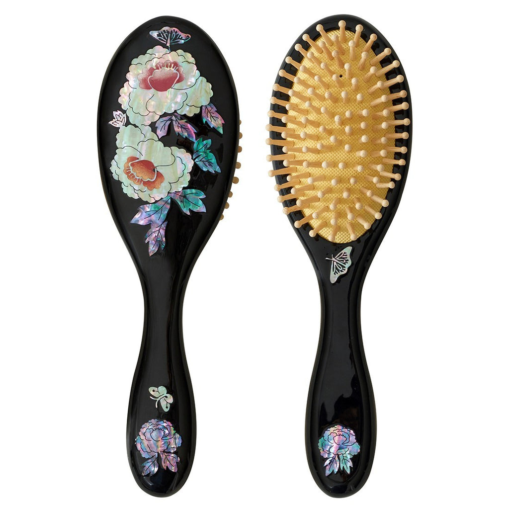 Mother of Pearl Scalp Massage Tangle Detangler Wood Comb Hair Brush