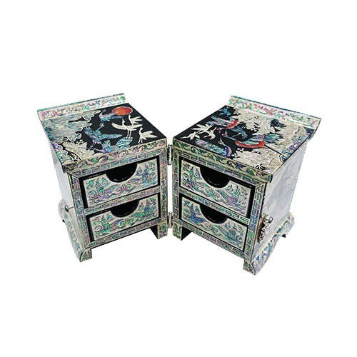 Mother of Pearl Art Secret Jewelry Box Gift Trinket Keepsake Treasure Chest Case