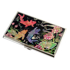 Mother of Pearl Metal Koi Fish Design Business Credit ID Card Money Holder Case 