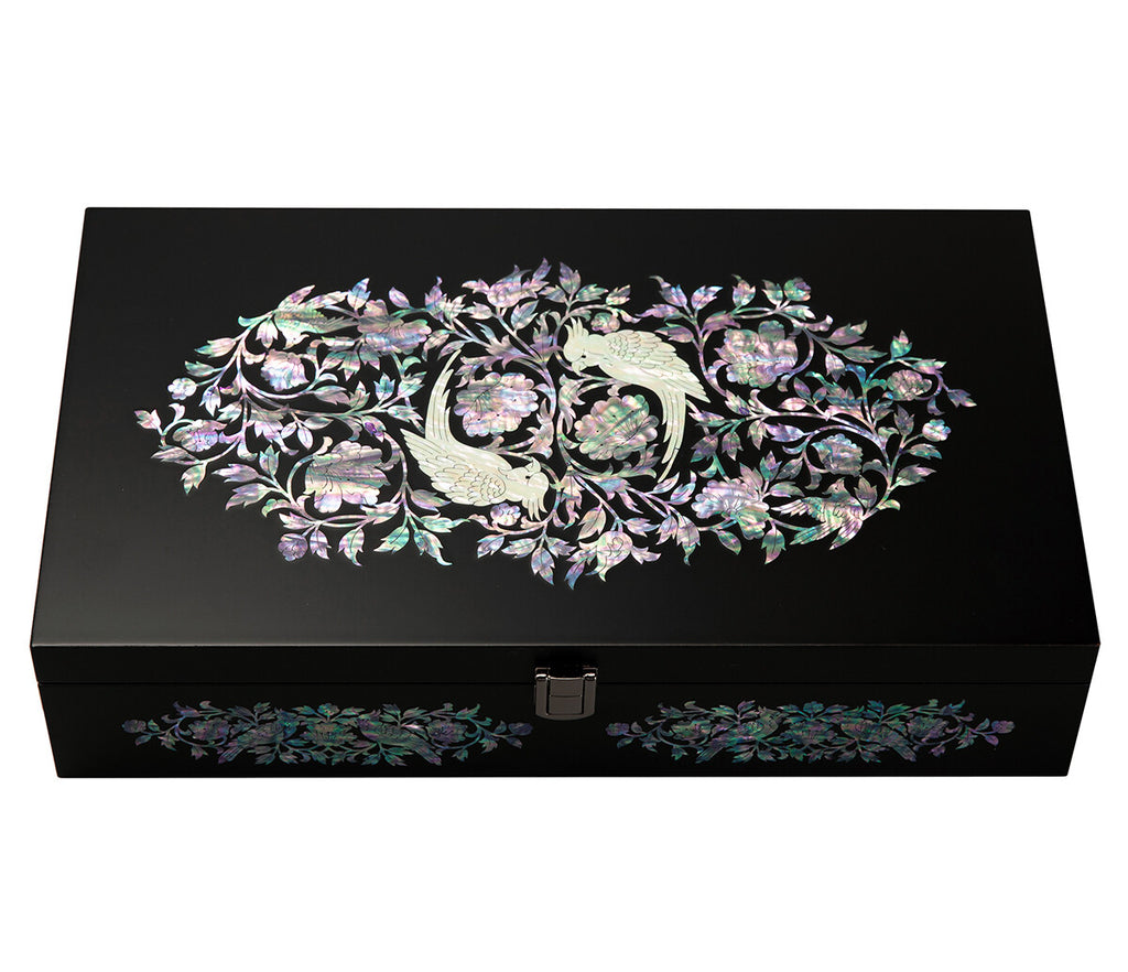 Mother of Pearl Parrot Sunglasses Box Eyeglasses Display Storage Case Organizer