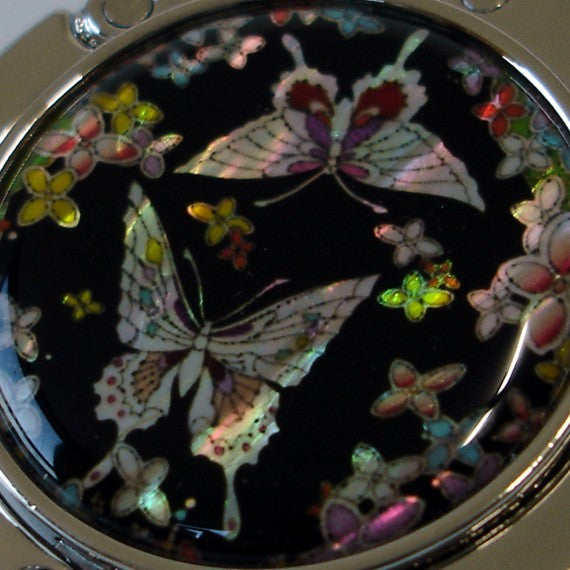  Mother of Pearl Butterfly Foldable Purse Bag Caddy Handbag Holder Hanger Hook