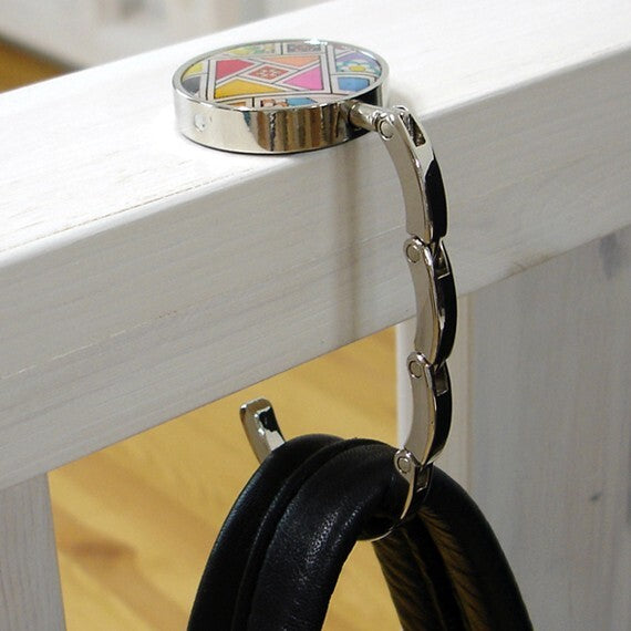 Mother of Pearl Colorful Table Fold Purse Caddy Handbag Bag Holder Hanger Hook