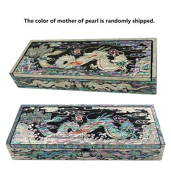 2024 Dragon Zodiac Desk Wood Pen Pencil Brush Holder Lid Case Box Gift Storage
