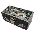 Mother of Pearl Wood Mirror Travel Jewelry Trinket Gift Box Case Holder Storage