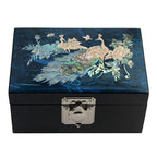 Mother of Pearl Peacock Jewelry Box Necklace Brooch Trinket Case Chest Holder