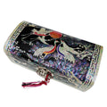 Mother of Pearl Art Inlay Wood Korean Black Jewelry Keepsake Treasure Chest Box