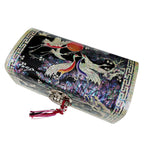 Mother of Pearl Art Inlay Wood Korean Black Jewelry Keepsake Treasure Chest Box