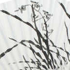 Folding White Paper Chinese Ink Orchid Painting Bamboo Wood Wall Art Fan