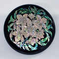 MOP Black White Flower Makeup Compact Cosmetic Pouch Handmade Round Mini Mirror