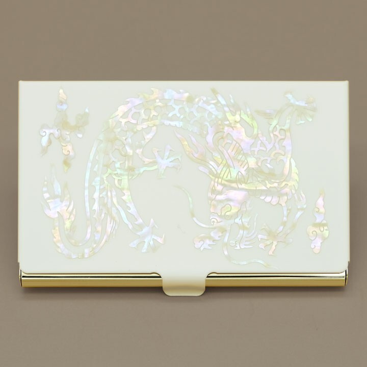 MOP Golden Metal Dragon Zodiac RFID Block Business Credit Name Card Case Holder