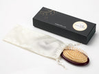Mother of Pearl Oval Butterfly Scalp Massage Detangling Wood Bristle Hairbrush