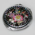 MOP Double Compact Pink Flower Design Pocket Handbag Cosmetic Makeup Mini Mirror