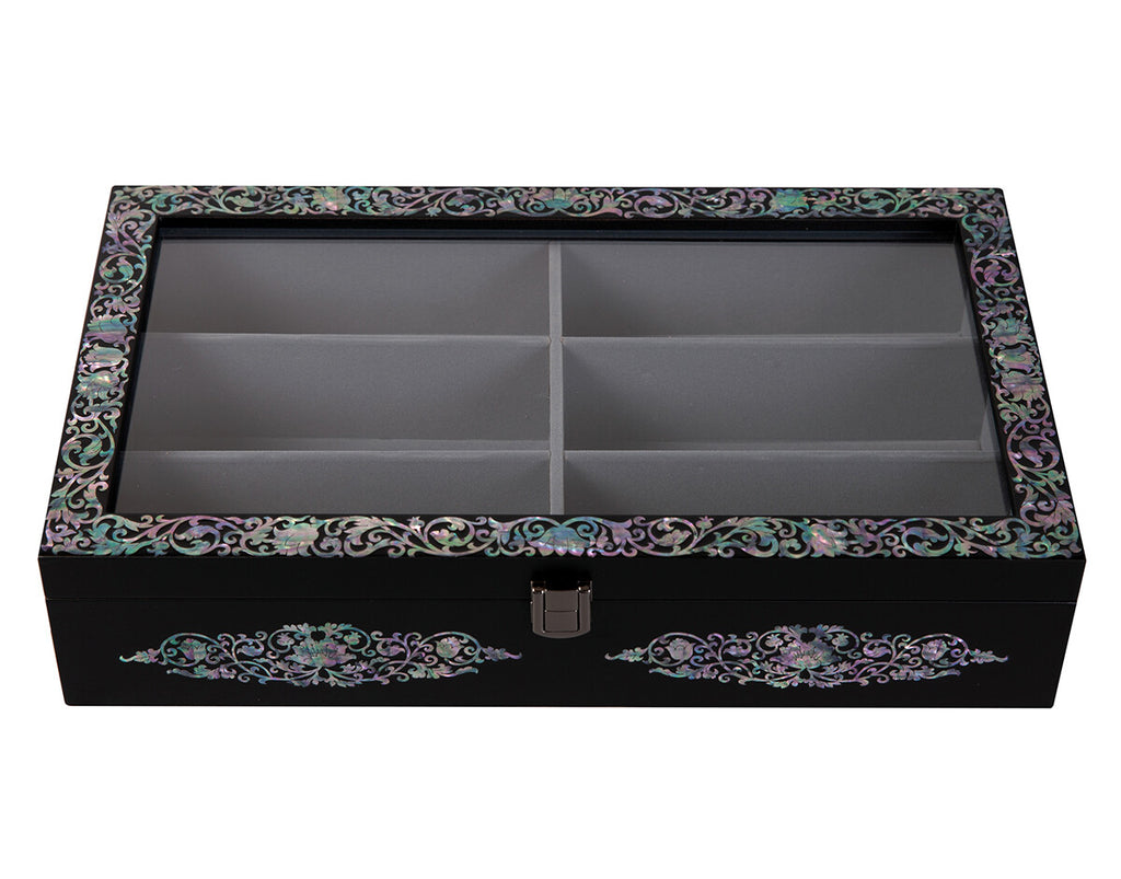 Mother of Pearl Wood Sunglasses Box Eyeglasses Display Storage Organizer Holder 