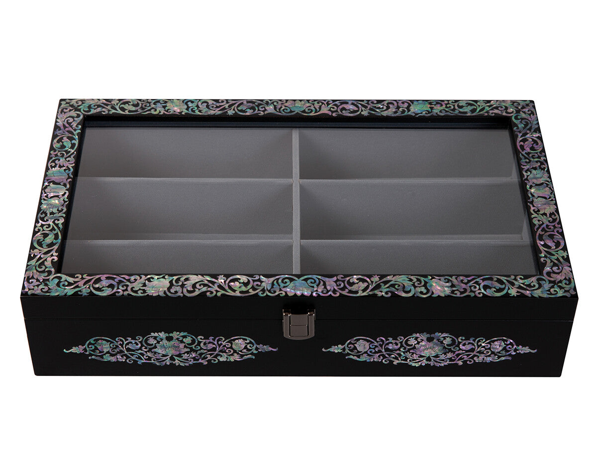 Mother of Pearl Wood Sunglasses Box Eyeglasses Display Storage Organizer Holder 