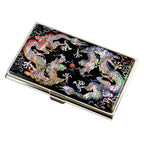 Mother of Pearl Dragon Ball Design Business Credit Name Card Case Wallet Holder