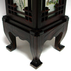 Wood Shade Asian Oriental House Lantern Bedside Dragon Art Deco Table Lamp Light
