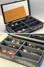 Mother of Pearl Parrot Sunglasses Box Eyeglasses Display Storage Case Organizer
