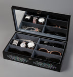 Mother of Pearl Parrot Sunglasses Box Eyeglasses Display Storage Case Organizer