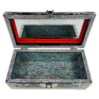 Mother of Pearl Art Inlay Wood Korean Black Jewelry Keepsake Treasure Chest Box