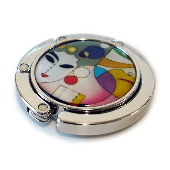  Mother of Pearl Face Table Folding Purse Caddy Handbag Bag Holder Hanger Hook