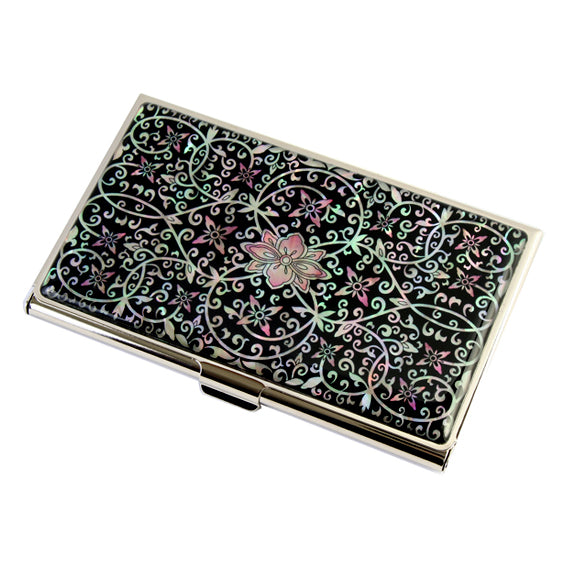 MOP Geometric Design Business Credit Name ID Card Wallet Steel Metal Case Holder
