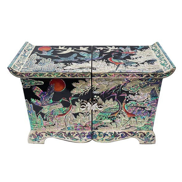 Mother of Pearl Art Secret Jewelry Box Gift Trinket Keepsake Treasure Chest Case