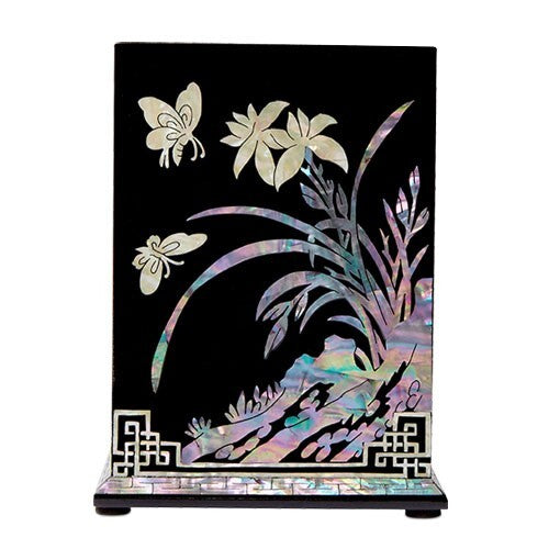 Mother of Pearl Desk Wood Stand Pen Pencil Brush Holder Case Box Gift Storage