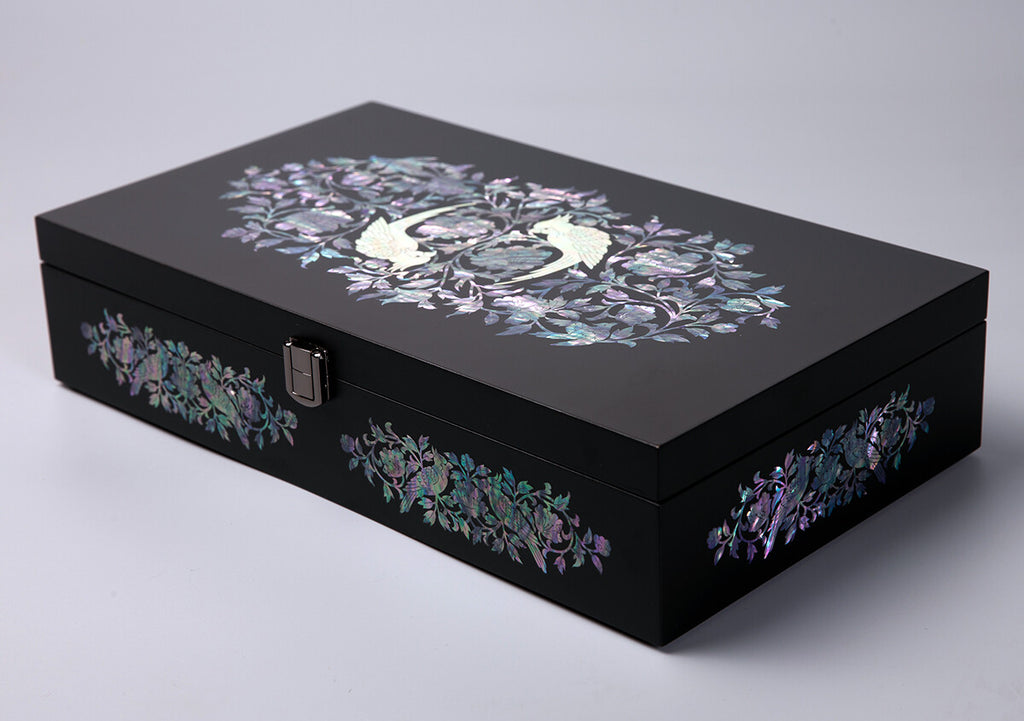 Mother of Pearl Parrot Sunglasses Box Eyeglasses Display Storage Case Organizer