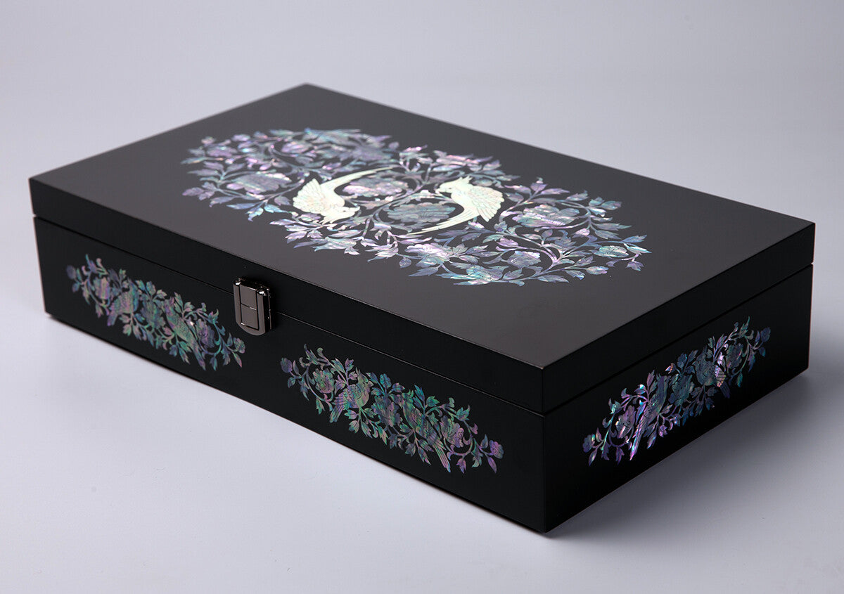 Mother of Pearl Parrot Sunglasses Box Eyeglasses Display Storage Case Organizer