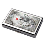 Mother of Pearl Black Dragon Cigarette Case for 100S King Size - Credit Card Cash Wallet