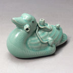 Korean Celadon Porcelain Duck Figurine Water Dropper