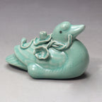 Korean Celadon Porcelain Duck Figurine Water Dropper