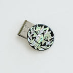 Mother of Pearl Set of 2 Golf Ball Marker Hat Clip Gift Set with Arabesque & Korean Monster Design