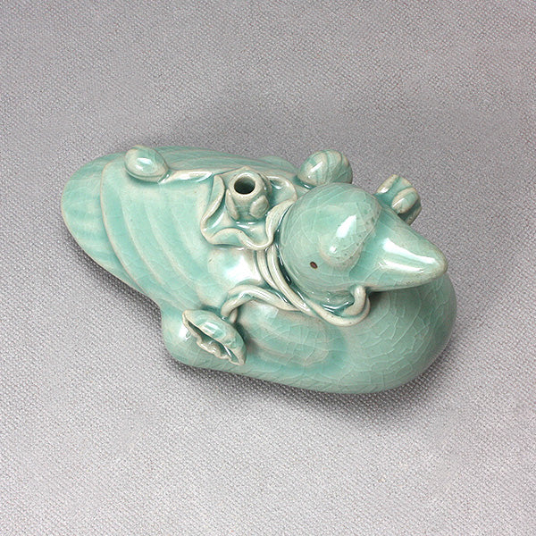 Korean Celadon Porcelain Duck Figurine Water Dropper