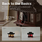 Carved Wood Bedside Lamp - Korean Hanok Miniature Bedroom Table Light