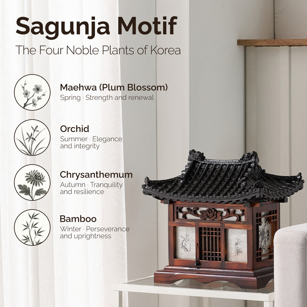 Traditional Korean Wood Lamp - Handmade Bedside Bedroom Accent Light