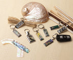 Apricot Blossom & Bird Mother of Pearl Keychain  – Metal Premium Bag Charm